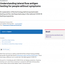 Understanding Lateral Flow Antigen Testing For People Without Symptoms - GOV UK